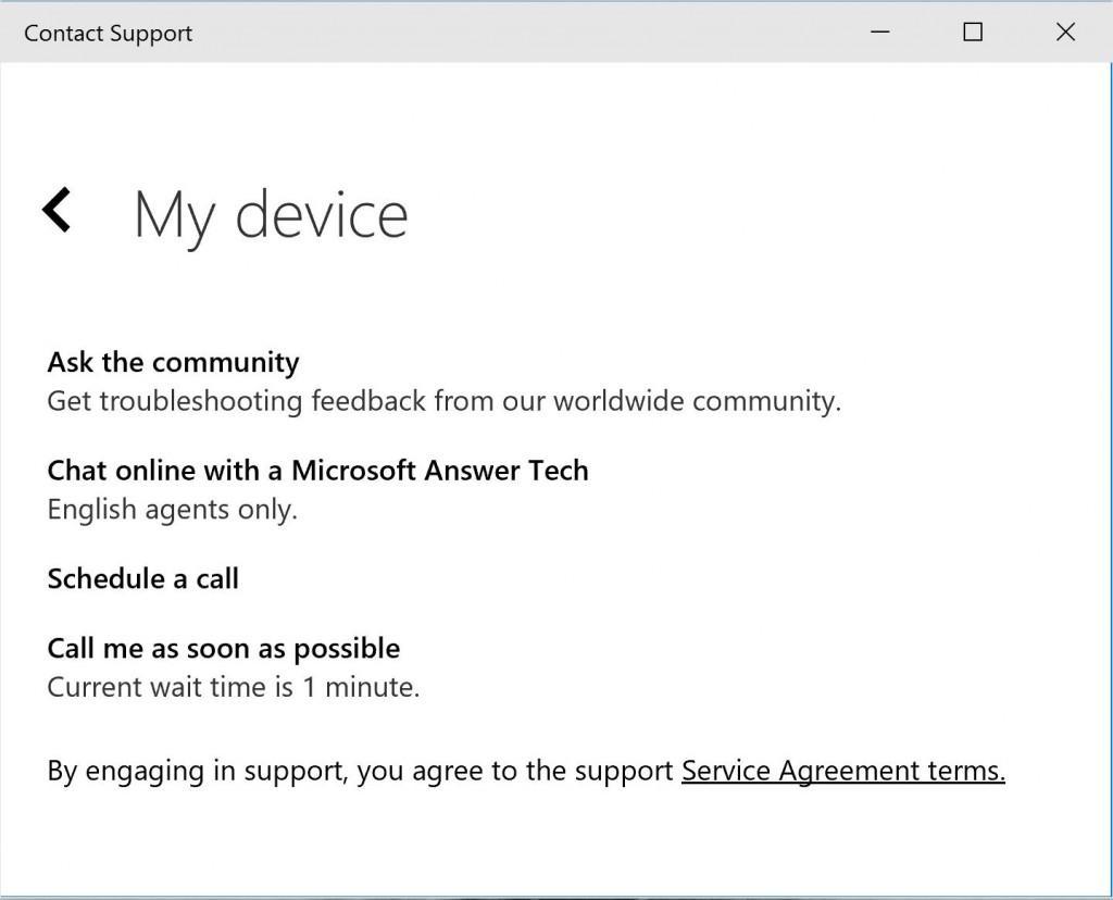 My device в приложении службы поддержки Windows 10
