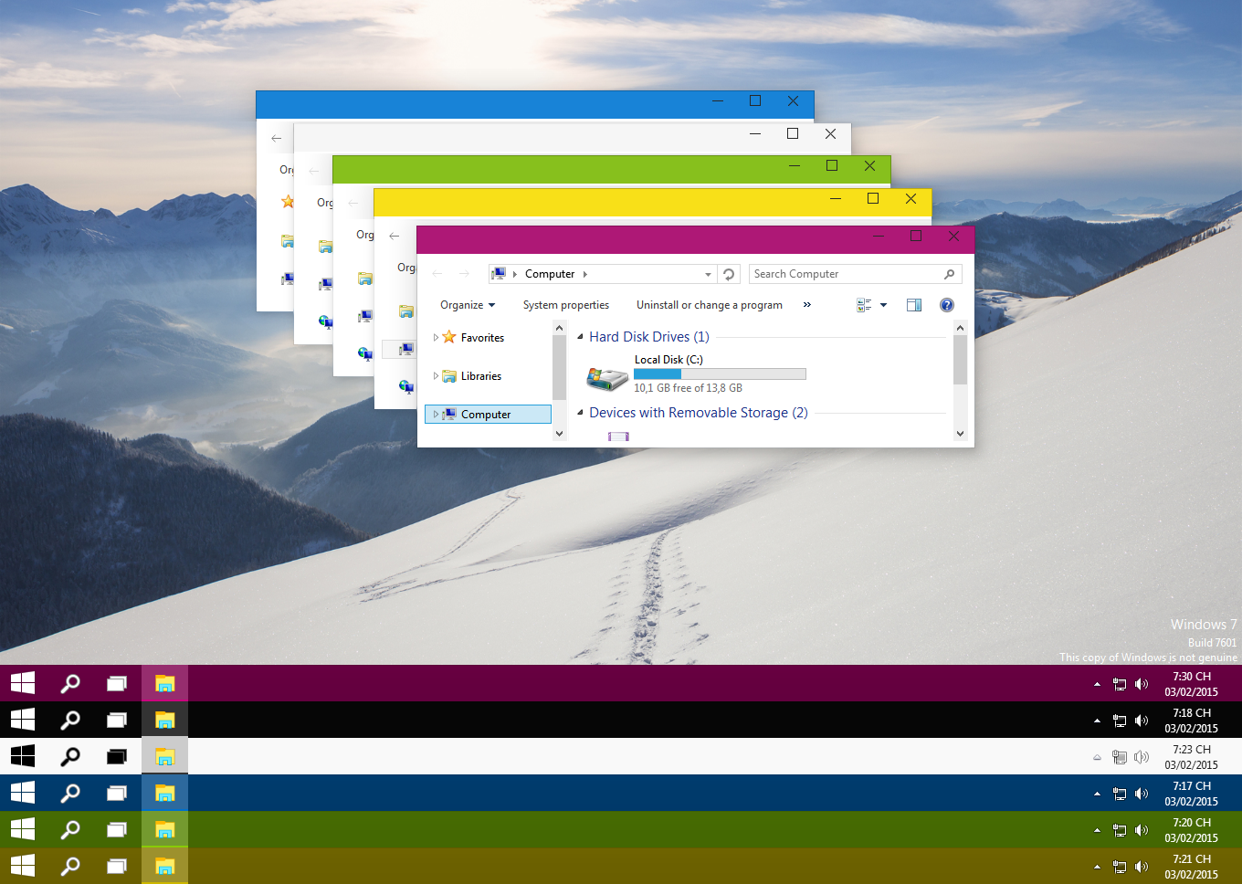 Окна Windows 10 любого цвета
