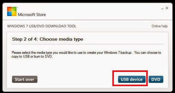 Выбор носителя в Windows 7 USB/DVD Download Too