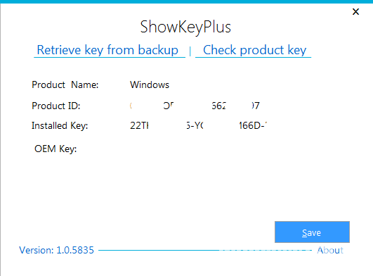 Ключ в ShowKeyPlus