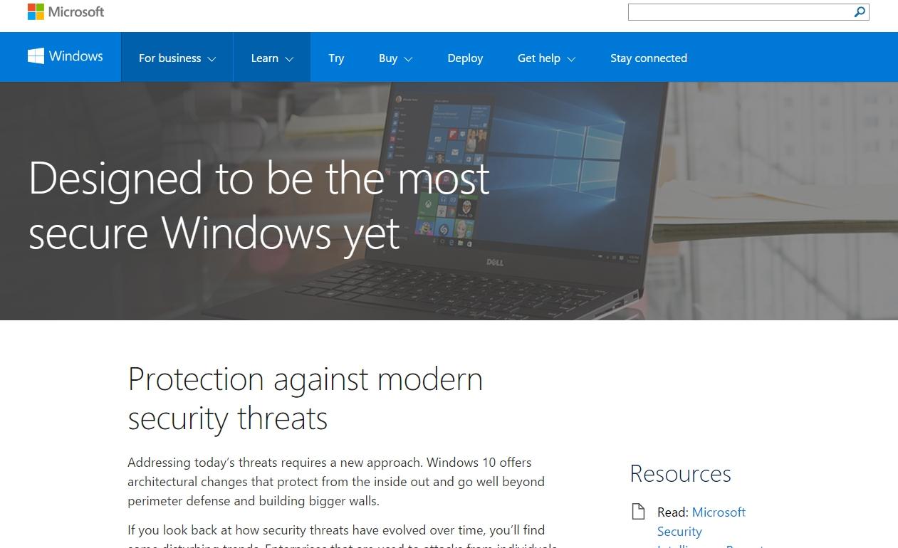 Сайт о безопасности Windows 10
