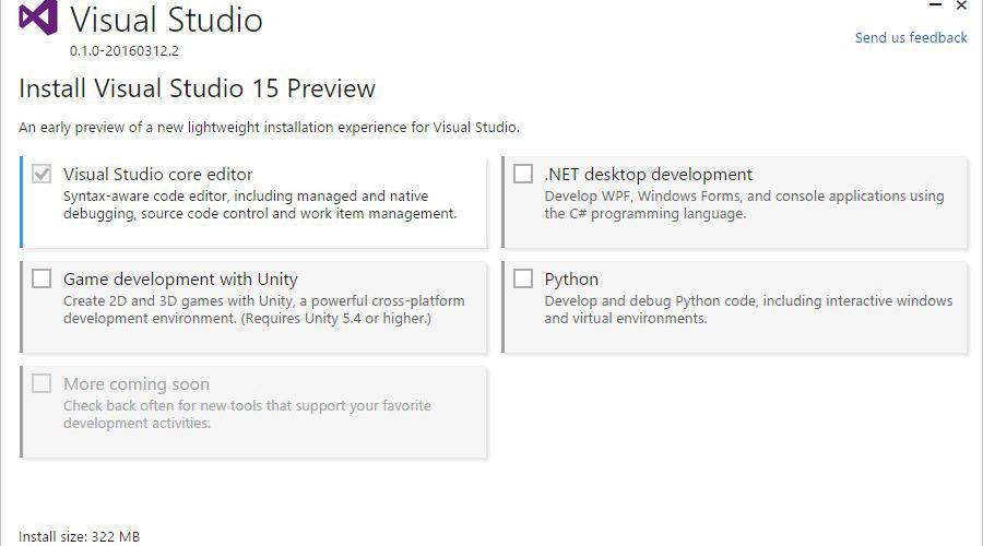 Visual Studio 2015 инсайдерская сборка