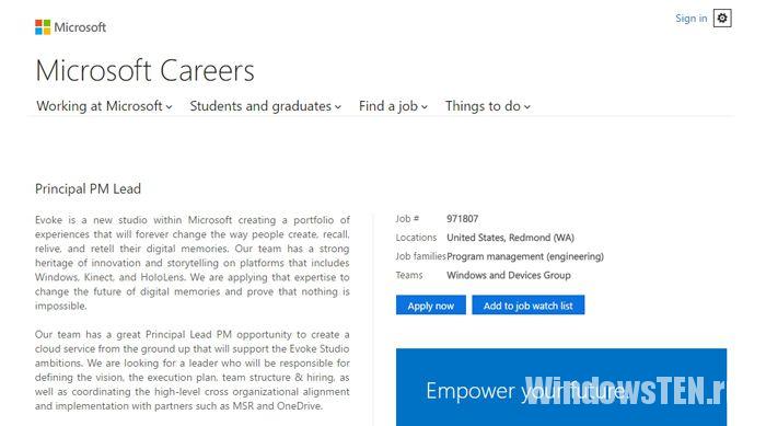Сайт Microsoft Careers