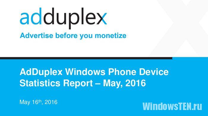 Статистика AdDuplex по Windows Phone за май