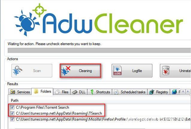 Очистка ПК через AdwCleaner