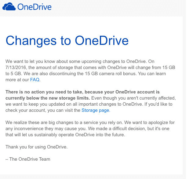 Письма от OneDrive
