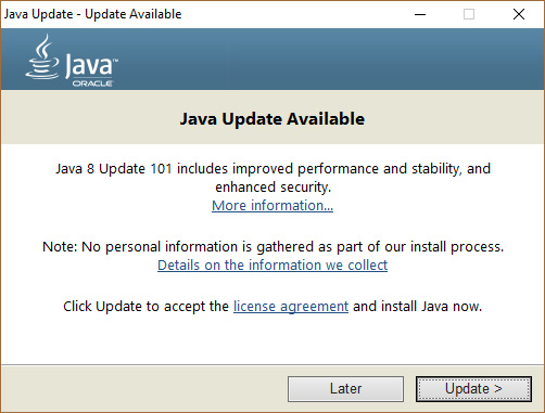 Обновление Java
