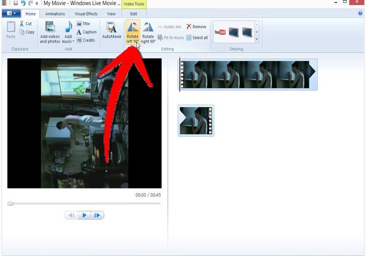 Как перевернуть видео в Windows Movie Maker: поворот