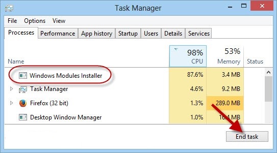 Windows Modules Installer Worker завершение работы процесса