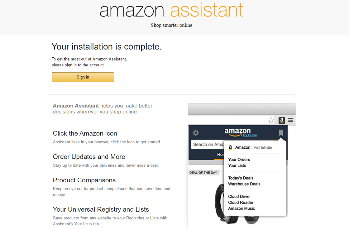 Программа Amazon Assistant