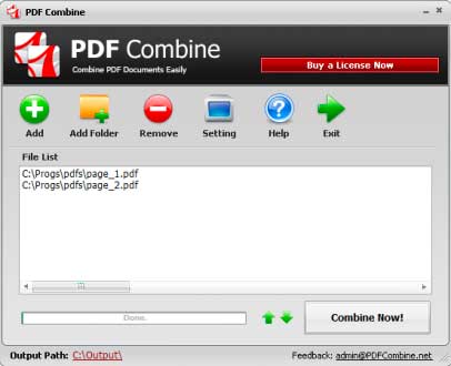 Работа PDF Combine