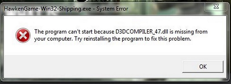 Ошибка d3dcompiler-47