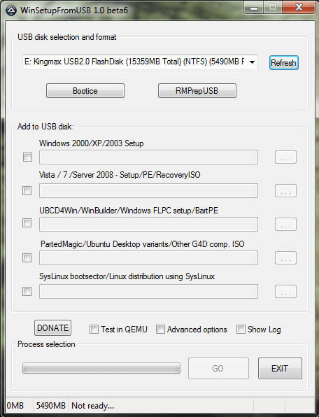 Загрузочная флешка XP в WinSetupFromUSB