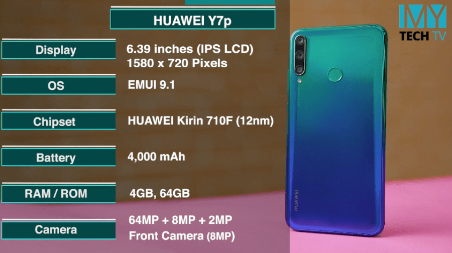 Характеристики Huawei Y7p