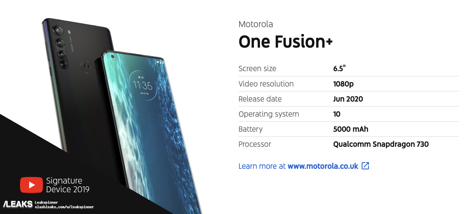 Характеристики Motorola One Fusion+