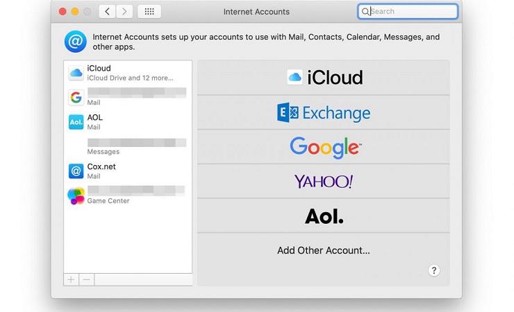 Настройки почтовых серверов почты iCloud